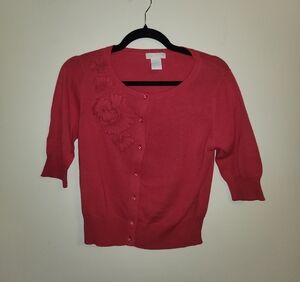 Christina Pink Cardigan with Floral Details